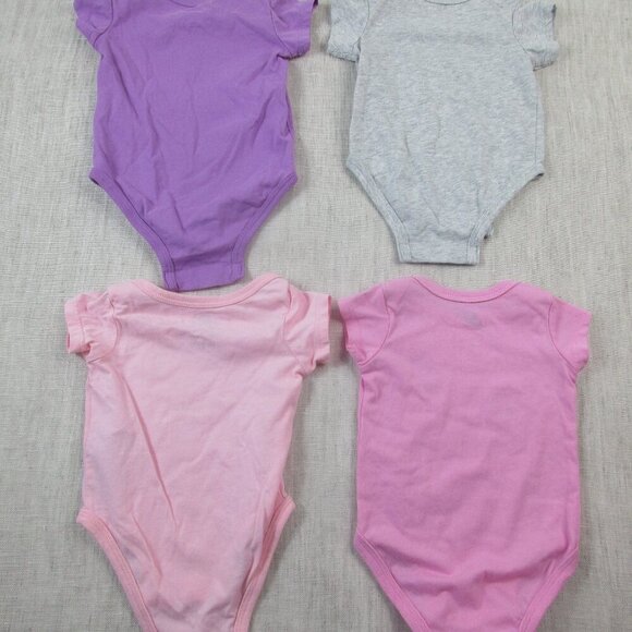 Lot of 4 Nike Onesies Bodysuits Baby Girls 3 Month Pink Purple Grey Short Sleeve - Picture 5 of 5